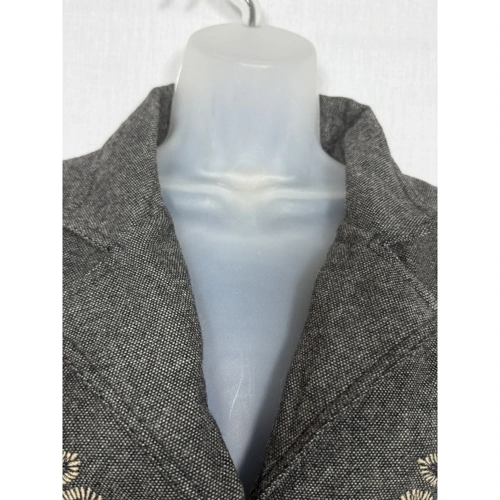 April Cornell Wool Embroidered Blazer‎ Womens M Floral Button Front Jacket - Picture 6 of 13